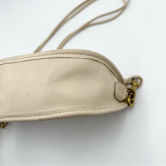 Vintage Coach Double Strap Swinger Bone Cream Leather Crossbody Bag - Picture 7 of 16